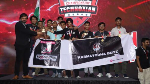 Karma Yodha emerged as the champions in RoboSoccer at TechnoXian 8.0