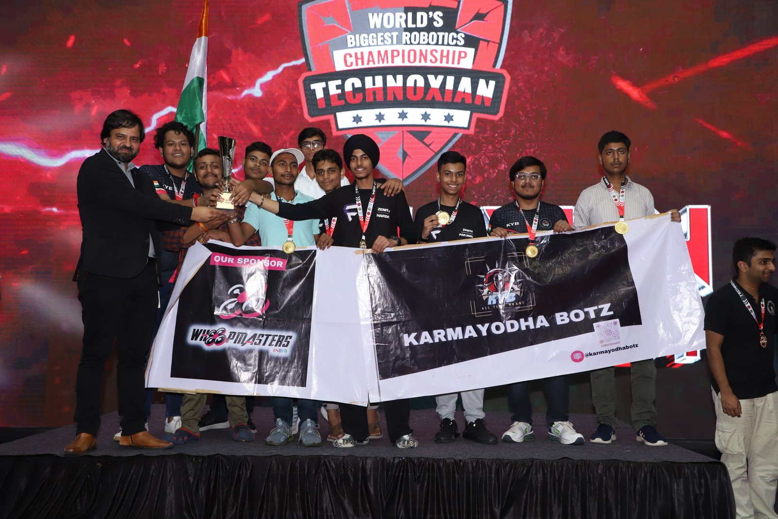 Karma Yodha emerged as the champions in RoboSoccer at TechnoXian 8.0